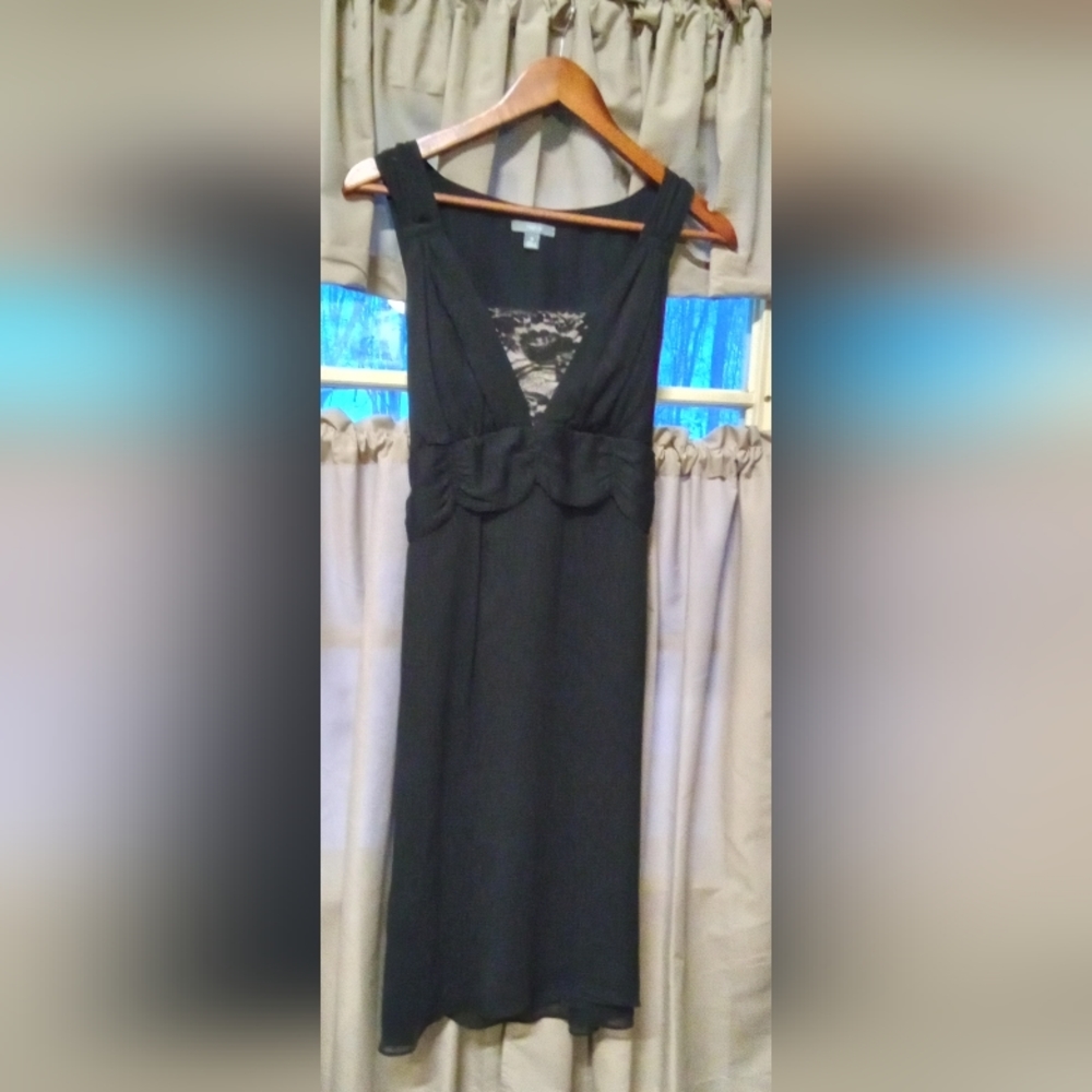 APT 9 black chiffon and lace dress
